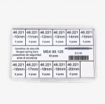 Flanged Springbars, 2.00mm, Stainless Steel, Assortment of 50